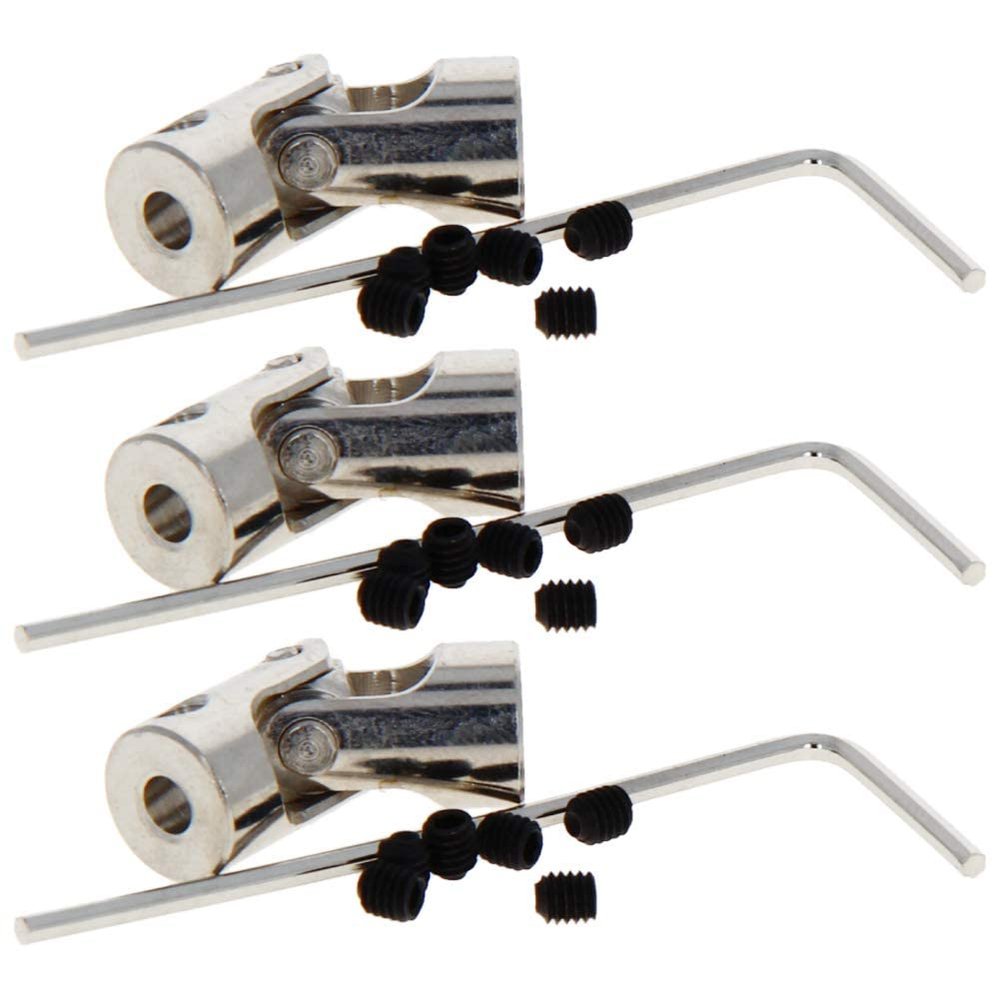Jutagoss Universal Joint Shaft Coupling Rotatable Universal Steering Shaft U Joint Coupler for RC Robot Boat Car 3.17mm to 4mm 3Pcs
