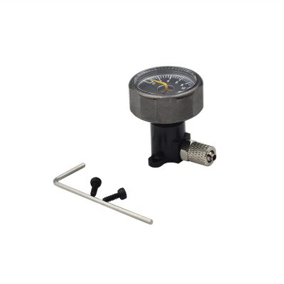 DAPENGNIAO Mini 10MPA RC Hydraulic Oil Pressure Gauge M8 to M5 Mounting Seat for RC Excavator Bulldozer Loader Parts Accessories (Color : Gauge and Seat)