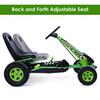 Costzon Go Kart for Kids, 4 Wheel Off-Road Pedal Go Cart w/Adjustable Seat, Steering Wheel, 2 Safety Brakes, EVA Rubber Tires, Ride-On Toys for Boys & Girls, Outdoor Racer Ride On Pedal Car (Green) view 3