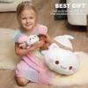 Onsoyours Cat Stuffed Animal Mommy 19.7" with 3 Kitty Plushies, 4 Piece of Cute Cat Plush Pillow Toys for Kids Girls Boys (White Cat Family) view 4