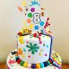 8th Slime Cake Topper - Art Themed Palette Painting Graffi Boy Girl Happy Birthday Party Decorations Supplies - Eight Years Old Birthday Cake Decor view 4