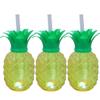3pcs Pineapple Cups Luminous Fishbowl Cups with Lids and Straw Glowing Summer Party Plastic Pineapple Decorations view 1