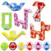 LENDOD 12 Pack 24 Blocks Mini Fidget Snake Cube Mini Twist Puzzle Cubes Magic Speed Cubes Toy for Kids Party Bag Fillers, Party Supplies view 1