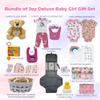 Bundle of Joy Deluxe New Baby Girl Gift Set | Baby Essentials for Expecting Moms & Parents | 25-Piece Newborn Gift Basket Hamper Layette Set for Gender Reveal | Pink - Nikki's Gift Baskets view 2