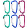 12 Pc Aluminum D Ring Carabiners Grocery Bag Holder Handle Stroller Hooks Colors view 2