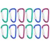 12 Pc Aluminum D Ring Carabiners Grocery Bag Holder Handle Stroller Hooks Colors view 3
