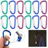 12 Pc Aluminum D Ring Carabiners Grocery Bag Holder Handle Stroller Hooks Colors view 4