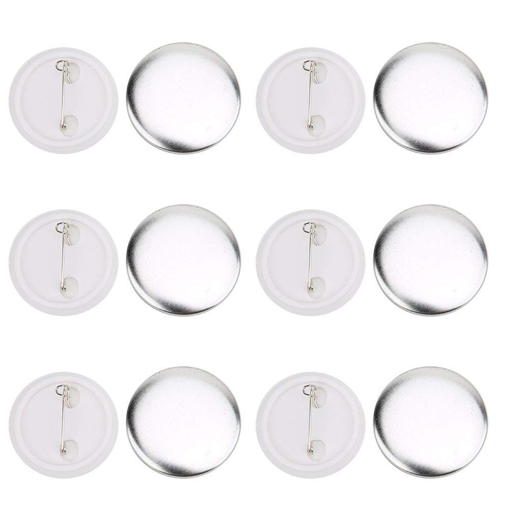 100 Sets 37mm Badge Pin Button Supplies Premium Tinplate Construction 1.5 inch Button Badge Part Round Button Making Supplies DIY Crafts Materials