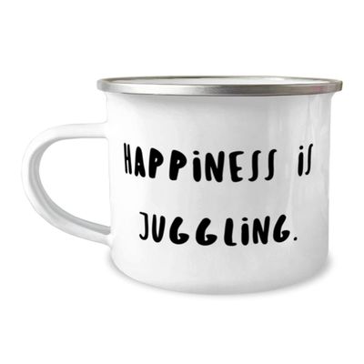 Brilliant Juggling 12oz Camper Mug, Happiness is Juggling, Gifts For Friends, Present From, For Juggling