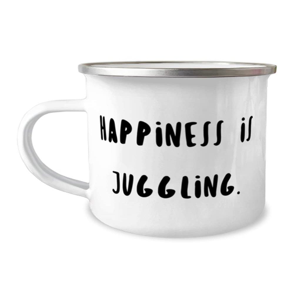 Brilliant Juggling 12oz Camper Mug, Happiness is Juggling, Gifts For Friends, Present From, For Juggling