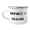 Brilliant Juggling 12oz Camper Mug, Happiness is Juggling, Gifts For Friends, Present From, For Juggling view 1