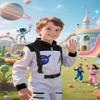 Cuteshower Kids Astronaut Costume for Boys Girls Space Jumpsuit Halloween (5-7 Years) view 4