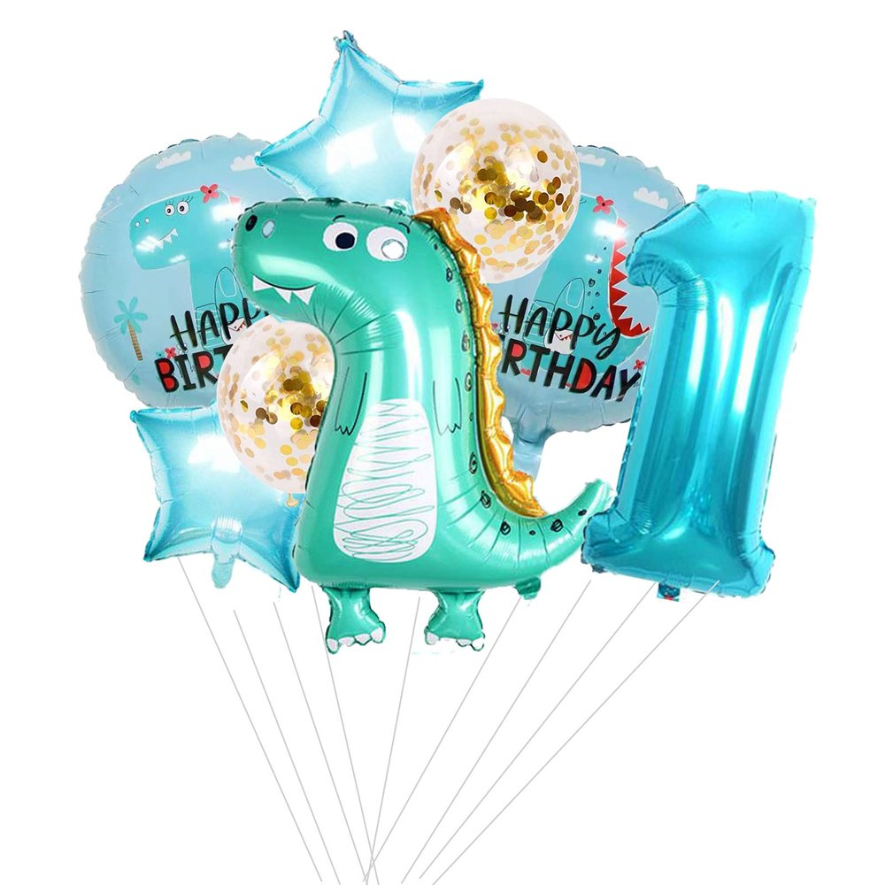1st Birthday Dinosaur Balloons Set,Dinosaur Decorations for Boys 1 Year Old Birthday Party,Dino Happy Birthday Theme Banner Balloon.