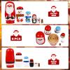 HEALLILY Christmas Wooden Stacking Doll Christmas Russian Matryoshka Doll Wooden Nested with Santa Claus Elk Snowman Polar Bear Penguin for Kids Birthday Toy Party Home Decor view 2