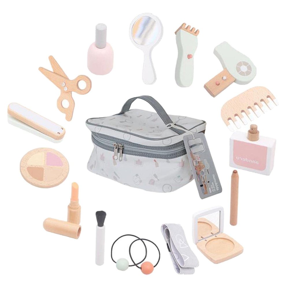 Colaxi Kids Pretend Play Makeup Kit Role Play Perfume Hair Dryer with Handbag Gifts