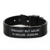 Juggling Gifts for Friends, Introvert but Willing to Discuss Juggling, Useful Juggling Black Shark Mesh Bracelet, Engraved Bracelet from view 1