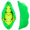 AOQI Giant Peas in A Pod Plush Toy Pea Pod Pillow Cute Pea Stuffed Toys Plant Doll Various Sizes (Green Beans,9.8''/25cm) view 1