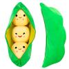 AOQI Giant Peas in A Pod Plush Toy Pea Pod Pillow Cute Pea Stuffed Toys Plant Doll Various Sizes (Yellow Beans,9.8''/25cm) view 1