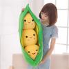AOQI Giant Peas in A Pod Plush Toy Pea Pod Pillow Cute Pea Stuffed Toys Plant Doll Various Sizes (Yellow Beans,9.8''/25cm) view 2