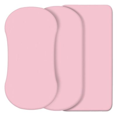 CaSaJa Pink 3 Pack Bassinet Sheet Set, Silky Soft Handfeel with Comfy Napping Surface for Baby Boy and Girl, Flexible Fits Various Kinds of Cradle and Bessinet Mattress Up to 15" x 30" and Breathable