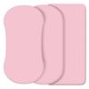 CaSaJa Pink 3 Pack Bassinet Sheet Set, Silky Soft Handfeel with Comfy Napping Surface for Baby Boy and Girl, Flexible Fits Various Kinds of Cradle and Bessinet Mattress Up to 15" x 30" and Breathable view 1