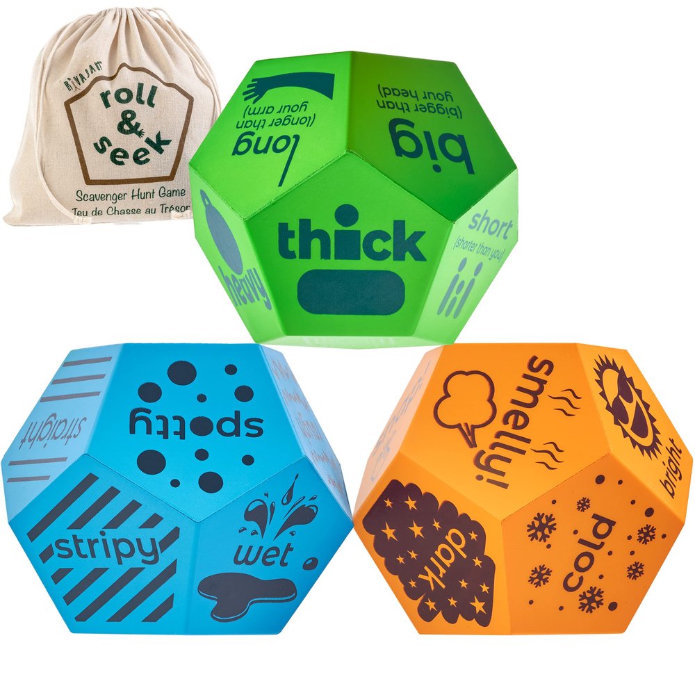 Rivajam Scavenger Hunt for Kids ages 4-8, Toddler & Family Find it Game with Dice, Nature Educational Outdoor & Indoor Home & Camping Games