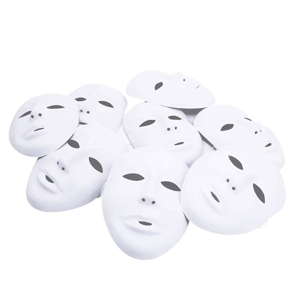 KBYUN DIY White Carnival Party Face Cover Costume Party Eye Mask Mardi Gras Mask Masquerade Mask Cosplay Props(Male)