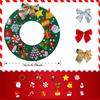 Tatuo 12 Pcs Felt Christmas Tree Wreath Decorating Craft Christmas DIY Ornaments Making Kit with 221 Self Adhesive Felt Stickers 12 Bows and 5 Gem Stickers (Wreath Style) view 2