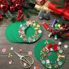 Tatuo 12 Pcs Felt Christmas Tree Wreath Decorating Craft Christmas DIY Ornaments Making Kit with 221 Self Adhesive Felt Stickers 12 Bows and 5 Gem Stickers (Wreath Style) view 3