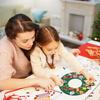 Tatuo 12 Pcs Felt Christmas Tree Wreath Decorating Craft Christmas DIY Ornaments Making Kit with 221 Self Adhesive Felt Stickers 12 Bows and 5 Gem Stickers (Wreath Style) view 4