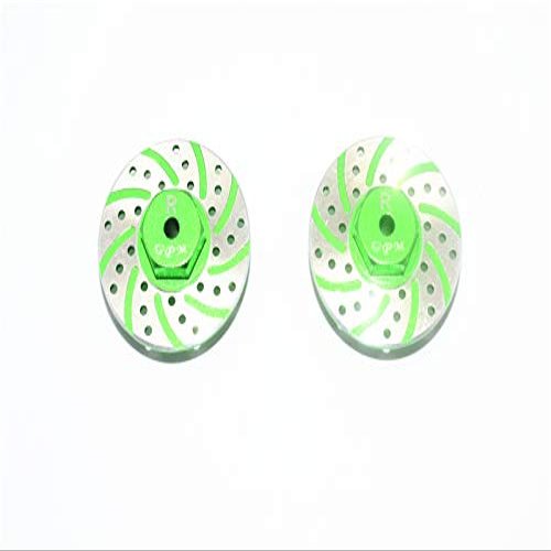 GPM for AXIAL 1/18 YETI JR AX90052 1001 Aluminum Rear Brake Disk with Silver Lining -2PC Set (Green)