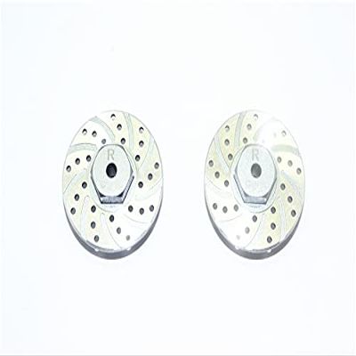 GPM for AXIAL 1/18 YETI JR AX90052 1001 Aluminum Rear Brake Disk with Silver Lining -2PC Set (Gray)