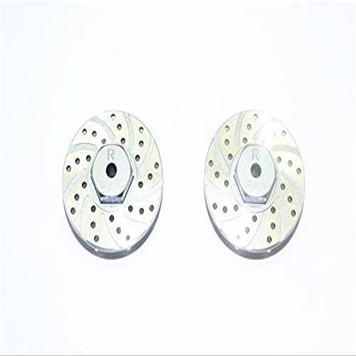 GPM for AXIAL 1/18 YETI JR AX90052 1001 Aluminum Rear Brake Disk with Silver Lining -2PC Set (Gray)