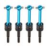 4Pack Metal Universal CVD Drive Shaft Dogbone Joint Compatible with Tamiya TT01 TT02 1/10 RC Car (Blue) view 2