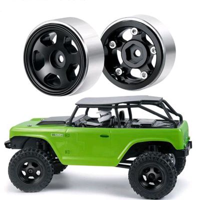 4Pcs 1.0" Micro Beadlock Wheels for 1/24 Axial SCX24 90081 AXI00001 AXI00002 RC Crawler Car (Black)