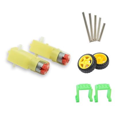 CHANCS Mini DC Motor Double Motor 3V 36RPM 6V 72RPM Geared DC Motor Wheel Parts Kit for Car Chassis 5 Pairs of Motor Shafts 2PCS