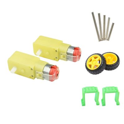 CHANCS Single Shaft Motor Mini DC Motor 3-6V with The Wheel Smart Car Robot Gear Motor 2PCS 5 Pairs of Motor Shafts