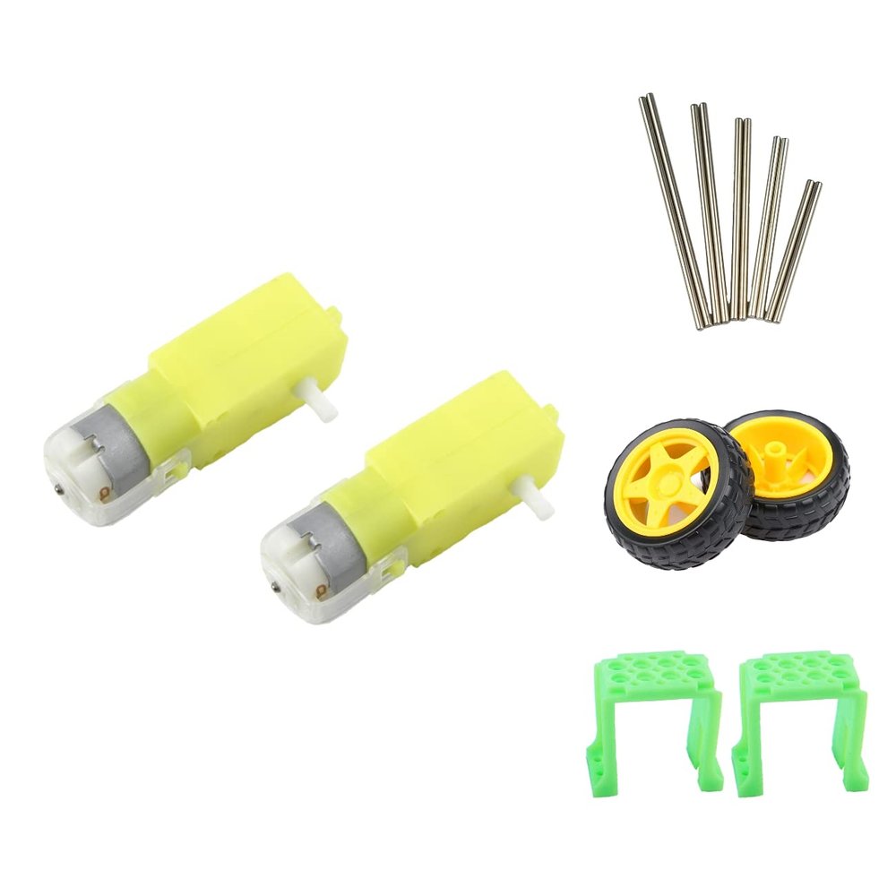 CHANCS Gear DC Motor Wheel Parts Kit 1:120 Single Shaft 2pcs 3-6V 5 Pairs of Motor Shafts for Robotic Vehicle