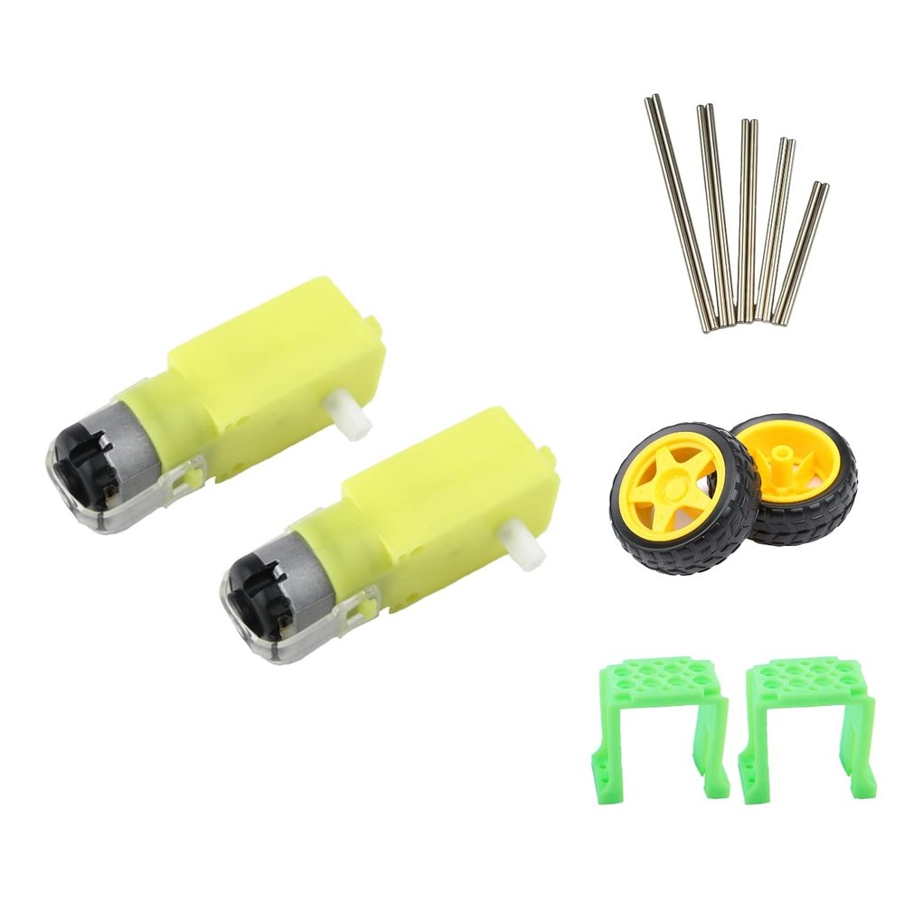 CHANCS Strong Magnetic Motor 1:48 DC Motor 2pcs 3-6V Single Shaft 5 Pairs of Motor Shafts for Smart Car Robot