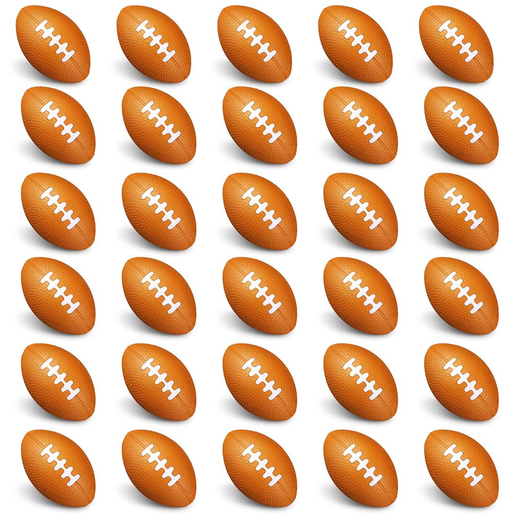 30 Pack Mini Foam Football Sports Stress Balls Mini Foam Sports Football Bulk Small Party Favor Balls Toy for Homecoming Game Gift School Party Favor Reward Bag Valentine's Day Gift Filler(Classic)