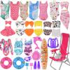 EuTengHao 36Pcs Girl Dolls Clothes Swimsuit Bikini for 11.5 inch Girl Dolls, Doll Bikini and Accessories with Diving Swimming Set Lifebuoys Beach Chair Skateboard Dolphins view 1