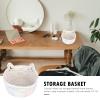 1pc Storage Box with Handles Organizing Decorative Storage Bins Living Room Basket Cat Decor Woven Basket Cotton Child Small Cotton Rope White Desk view 3