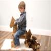 AmishToyBox Wooden Riding Horse Toddler Ride Toy (Harvest Stain), Amish-Made view 2