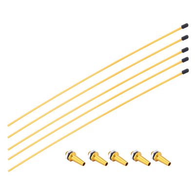Heyiarbeit RC Antenna Tube Yellow with Golden Mount and Cap for RC Boat 5pcs