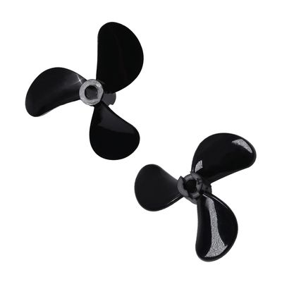 Heyiarbeit 2Pairs 3 Blades Propellers for Ship Model Rc Boat Propeller, Black Plastic Forward Propeller and Reverse Propeller, 44mm Diameter 11mm Height 8.4 Pitch 4mm Hole Dia
