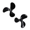 Heyiarbeit 2Pairs 3 Blades Propellers for Ship Model Rc Boat Propeller, Black Plastic Forward Propeller and Reverse Propeller, 44mm Diameter 11mm Height 8.4 Pitch 4mm Hole Dia view 1