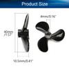 Heyiarbeit 1Pair 3 Blades Propeller for Ship Model Rc Boat Propeller Model Black Plastic Positive Paddle and Propeller Reversing 40mm Diameter 10.5mm Height 1.4 Pitch 4mm Hole Dia view 2