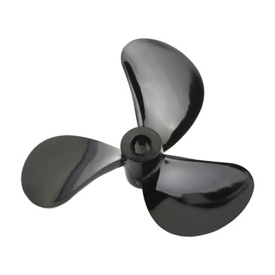 Heyiarbeit 1Pair 3 Blades Propeller for Ship Model, Rc Boat Propeller Black Plastic Positive Paddle and Propeller Reversing 48mm Diameter 4mm Hole Dia