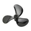 Heyiarbeit 1Pair 3 Blades Propeller for Ship Model, Rc Boat Propeller Black Plastic Positive Paddle and Propeller Reversing 48mm Diameter 4mm Hole Dia view 1