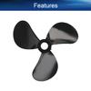 Heyiarbeit 1Pair 3 Blades Propeller for Ship Model, Rc Boat Propeller Black Plastic Positive Paddle and Propeller Reversing 48mm Diameter 4mm Hole Dia view 3